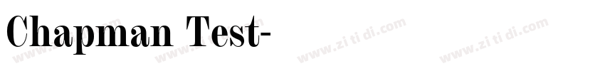 Chapman Test字体转换 Chapman Test字体转换